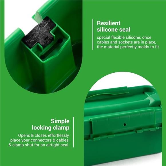 Weatherproof Connection Box – Electrical Power Cord Enclosure –Small – Green - Picture 6 of 6